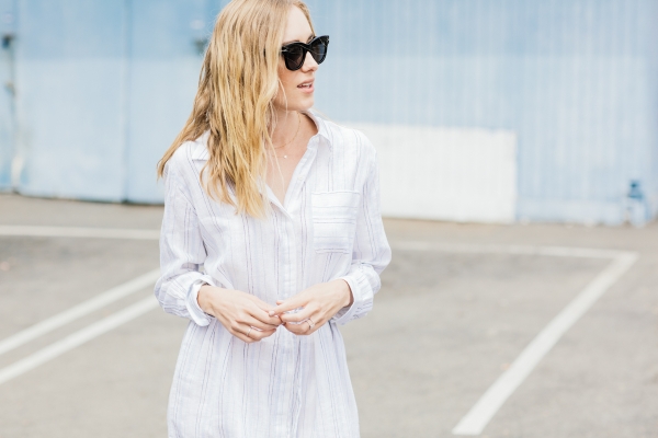 eatsleepwear, Vince Camuto, shirt dress, sandals, Kimberly Lapides
