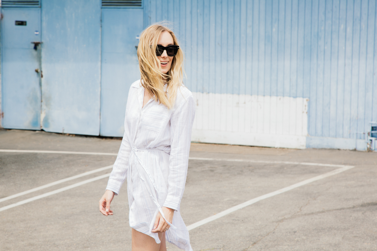 eatsleepwear, Vince Camuto, shirt dress, sandals, Kimberly Lapides