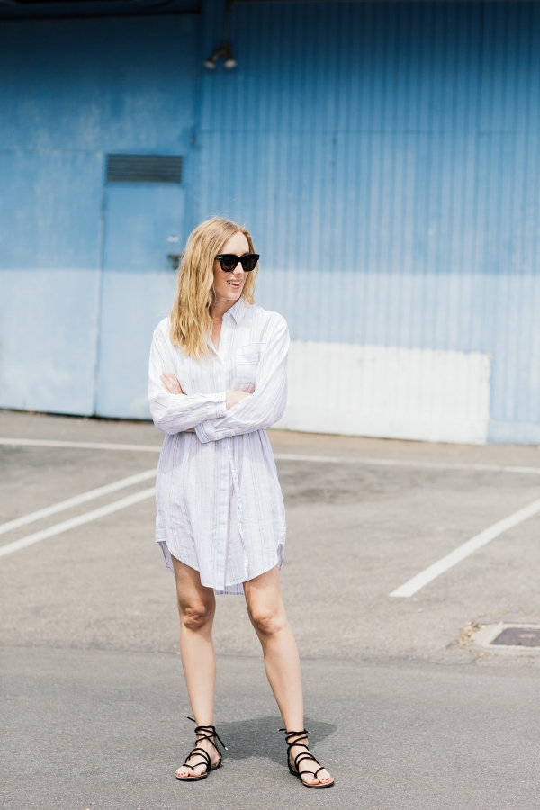 eatsleepwear, Vince Camuto, shirt dress, sandals, Kimberly Lapides