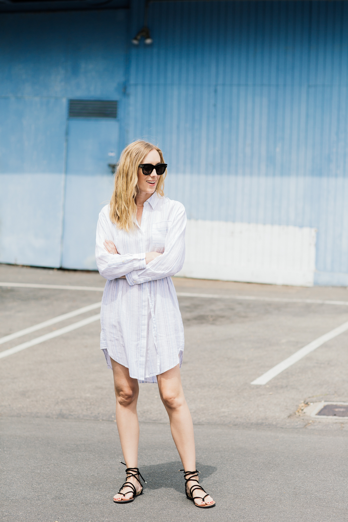 eatsleepwear, Vince Camuto, shirt dress, sandals, Kimberly Lapides
