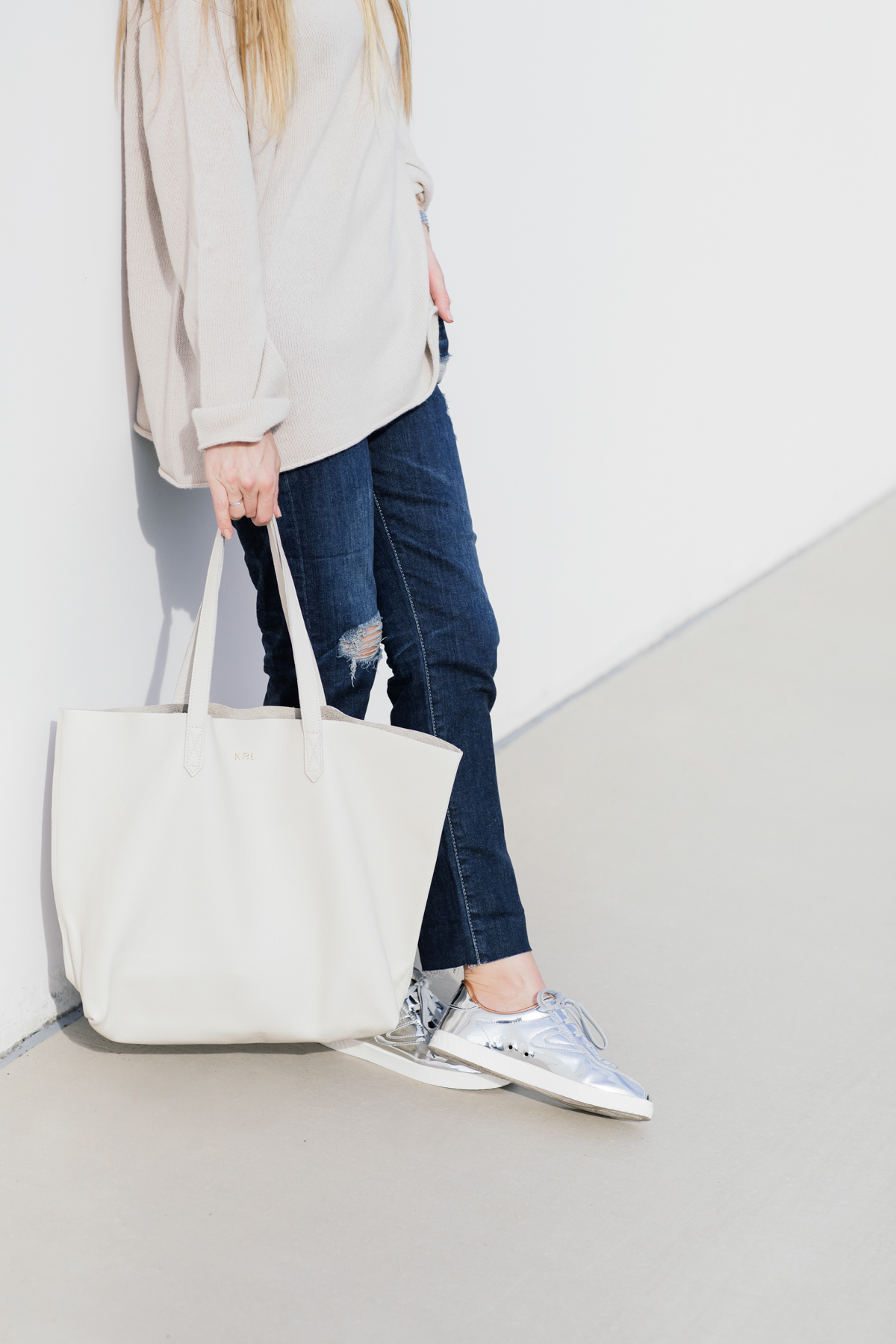eatsleepwear, Kimberly Lapides, OUTFIT, AG jeans, Theory, Tretorn, Cuyana, Celine, Michelle Watches