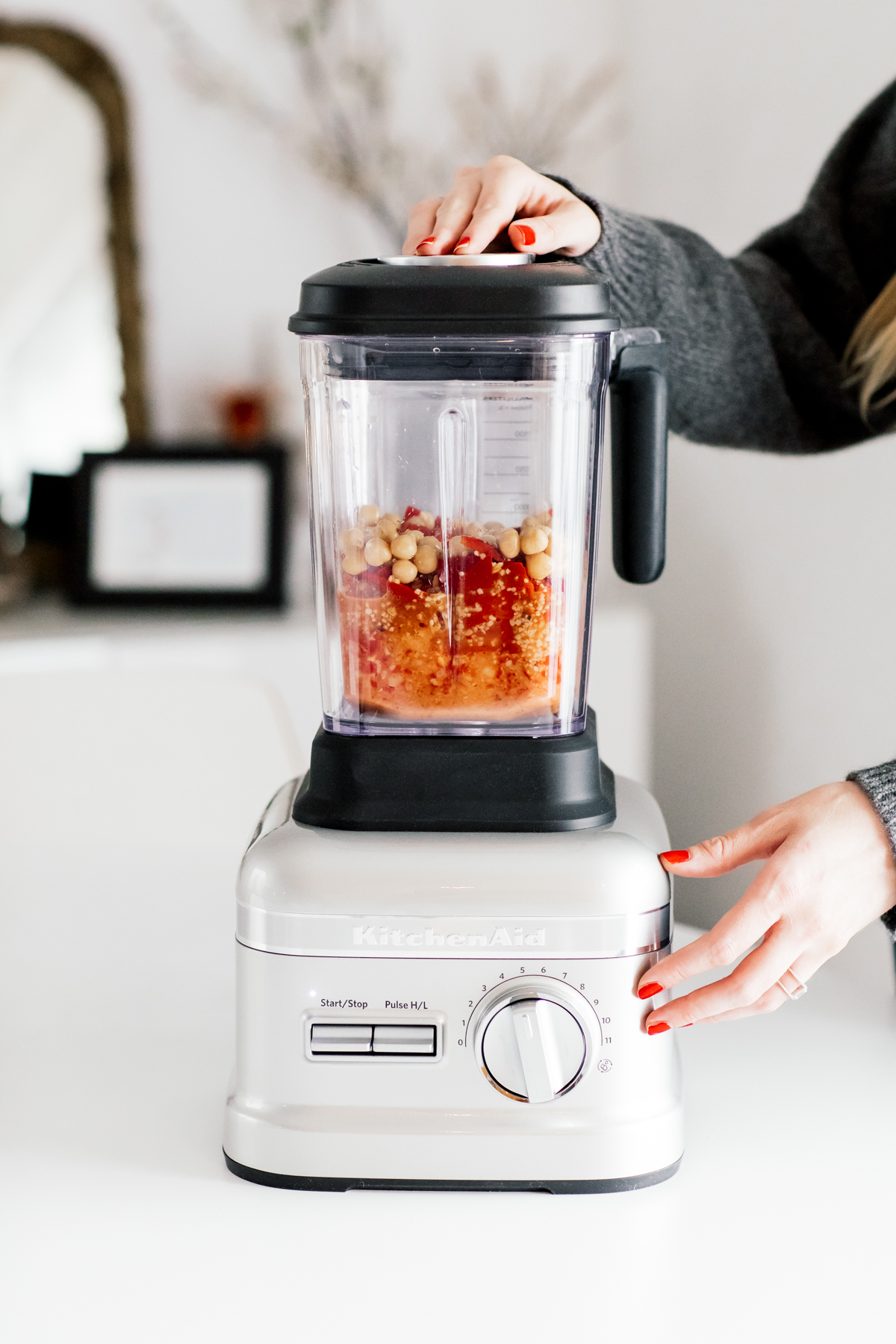 eatsleepwear, Kimberly Lapides, home, recipe, food, kitchenaid, blender, roasted, red pepper, hummus