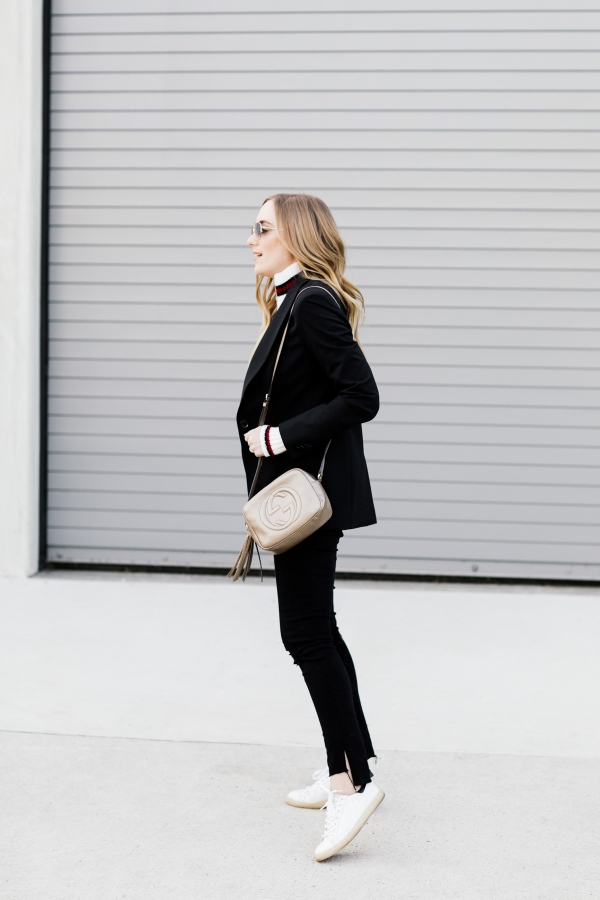 eatsleepwear, Kimberly Lapides, OUTFIT, veronica beard, frame denim, gucci, ray-ban, iro