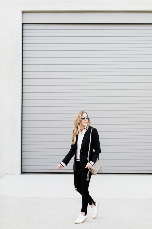 eatsleepwear, Kimberly Lapides, OUTFIT, veronica beard, frame denim, gucci, ray-ban, iro