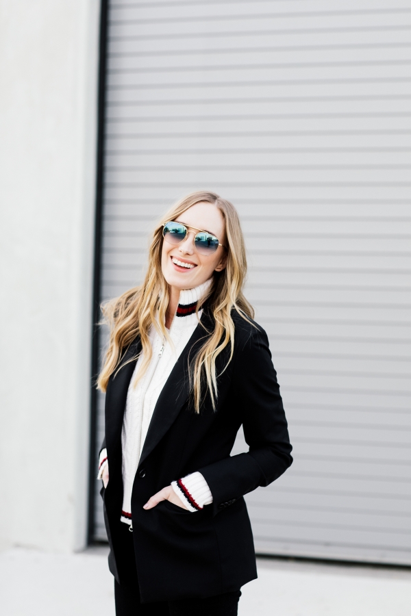 eatsleepwear, Kimberly Lapides, OUTFIT, veronica beard, frame denim, gucci, ray-ban, iro