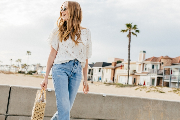 eatsleepwear, Kimberly Lapides, OUTFIT, ZARA, Frame, rayban, Veja, newport beach