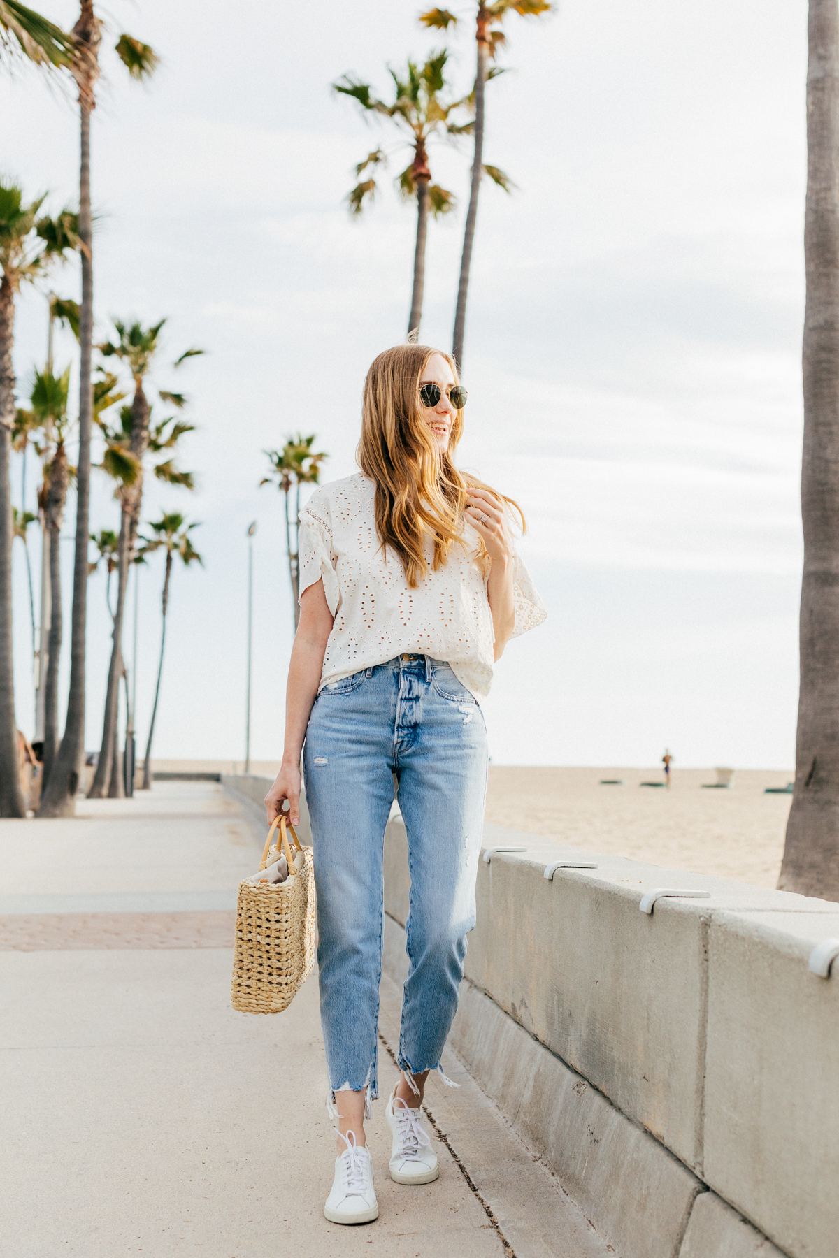 eatsleepwear, Kimberly Lapides, OUTFIT, ZARA, Frame, rayban, Veja, newport beach