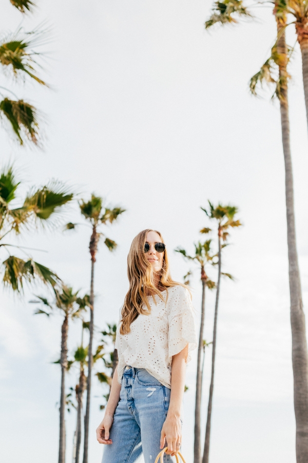 eatsleepwear, Kimberly Lapides, OUTFIT, ZARA, Frame, rayban, Veja, newport beach
