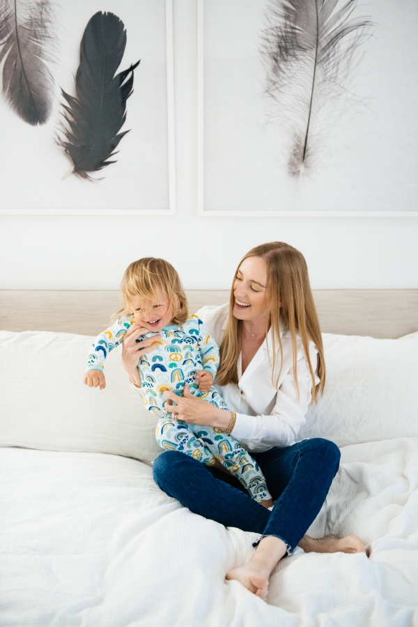 Kimberly Lapides of eatsleepwear in collaboration with Clover Baby & Kids pajamas celebrating Rainbow Baby, IVF, and Infertility