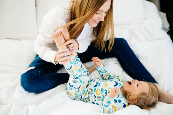 Kimberly Lapides of eatsleepwear in collaboration with Clover Baby & Kids pajamas celebrating Rainbow Baby, IVF, and Infertility