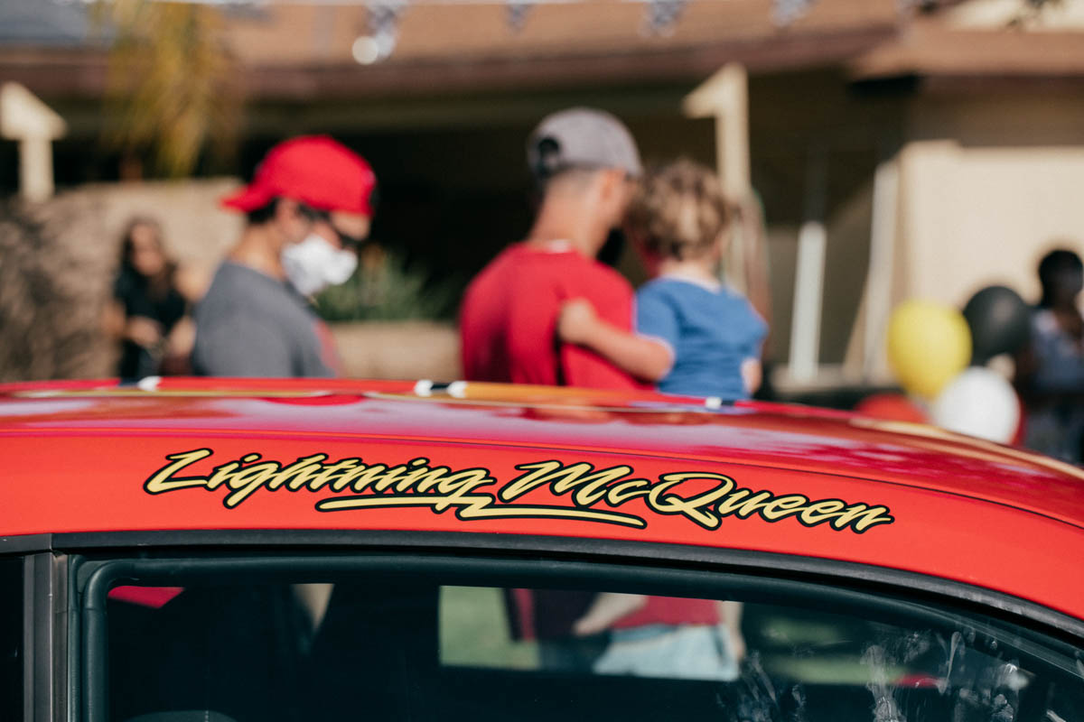 Lightning McQueen Impersonator at Disney Pixar Cars themed birthday