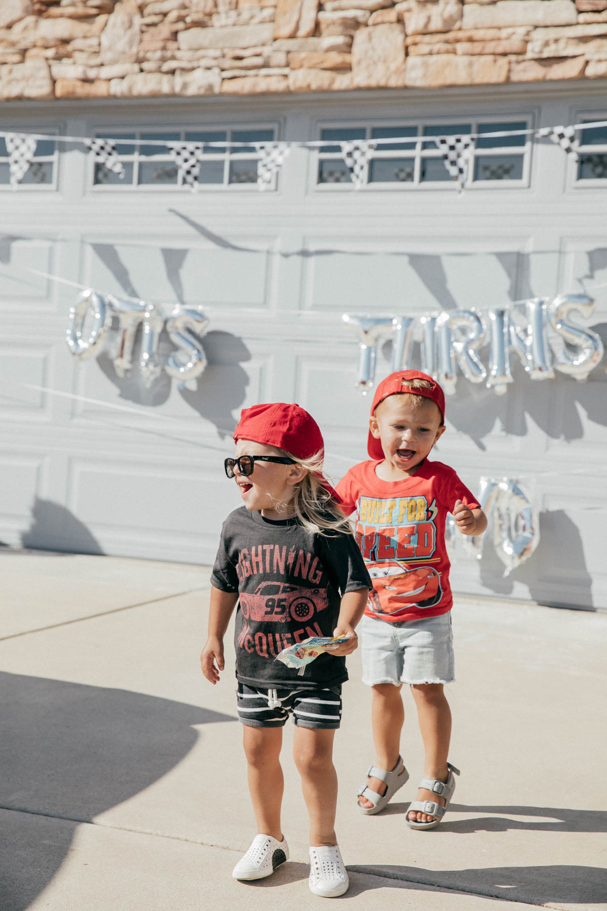 Toddlers dancing at Disney Pixar Cars themed birthday