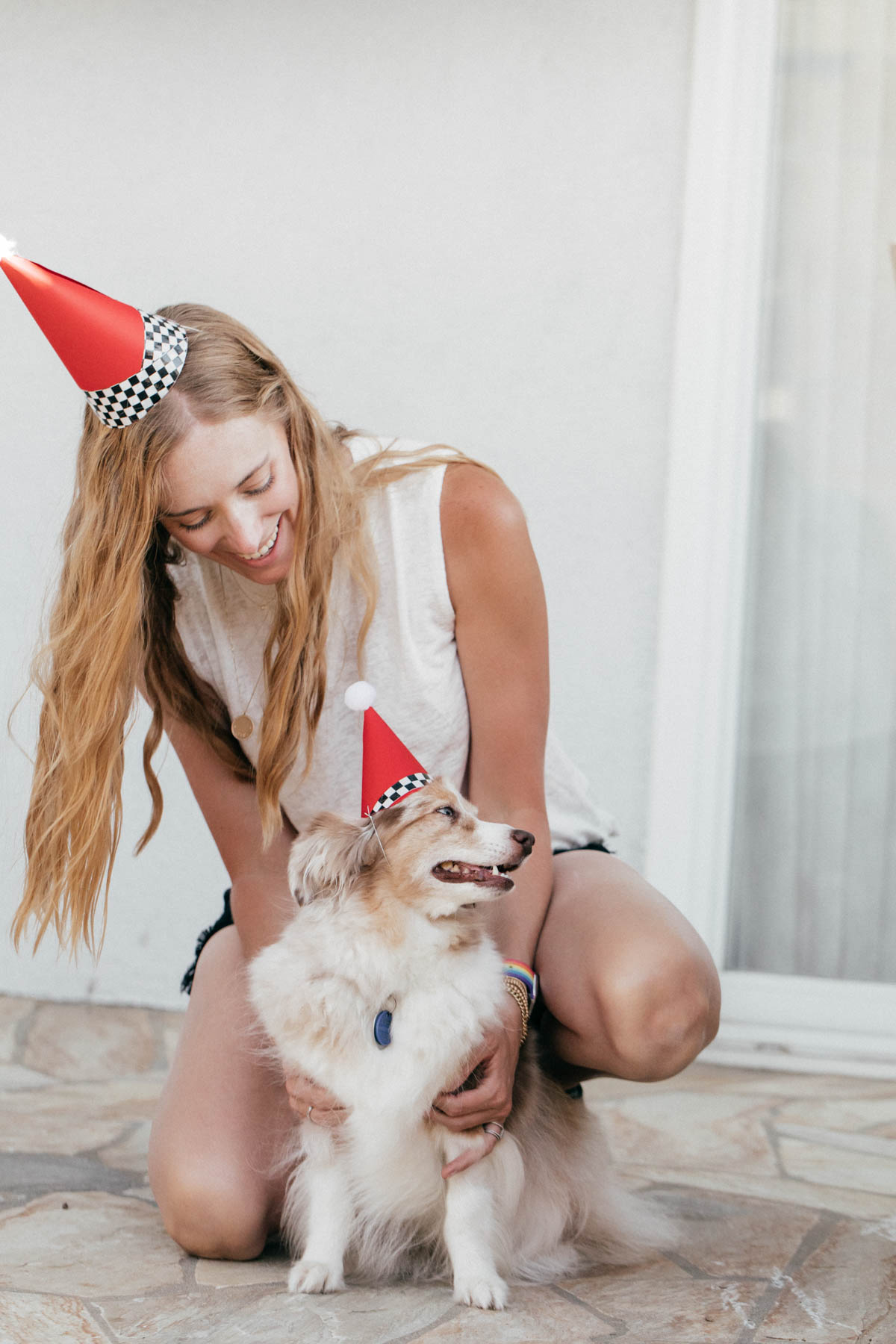 Party hats and dog at Disney Pixar Cars themed birthday