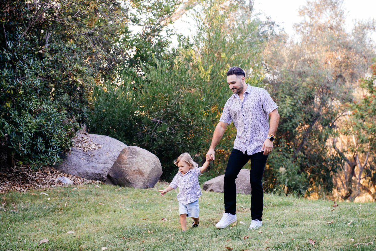 eatsleepwear goes on a family trip with toddler to Rancho Bernardo Inn showing father and son