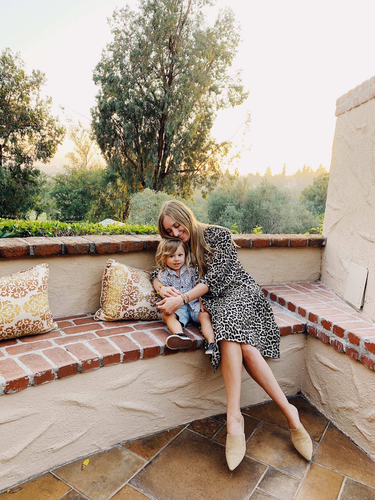 eatsleepwear goes on a family trip with toddler to Rancho Bernardo Inn showing mother and son