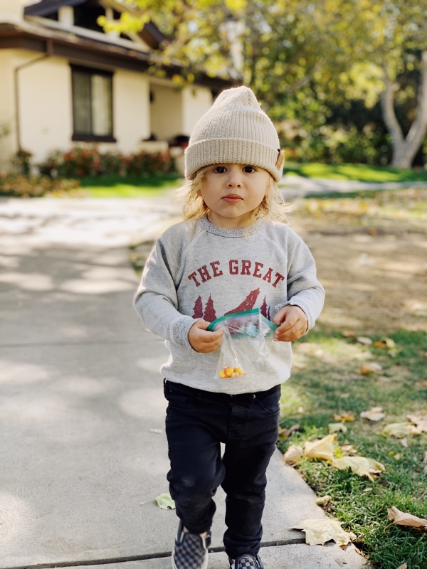 Toddler eating snacks at Alisal Guest Ranch and Resort 