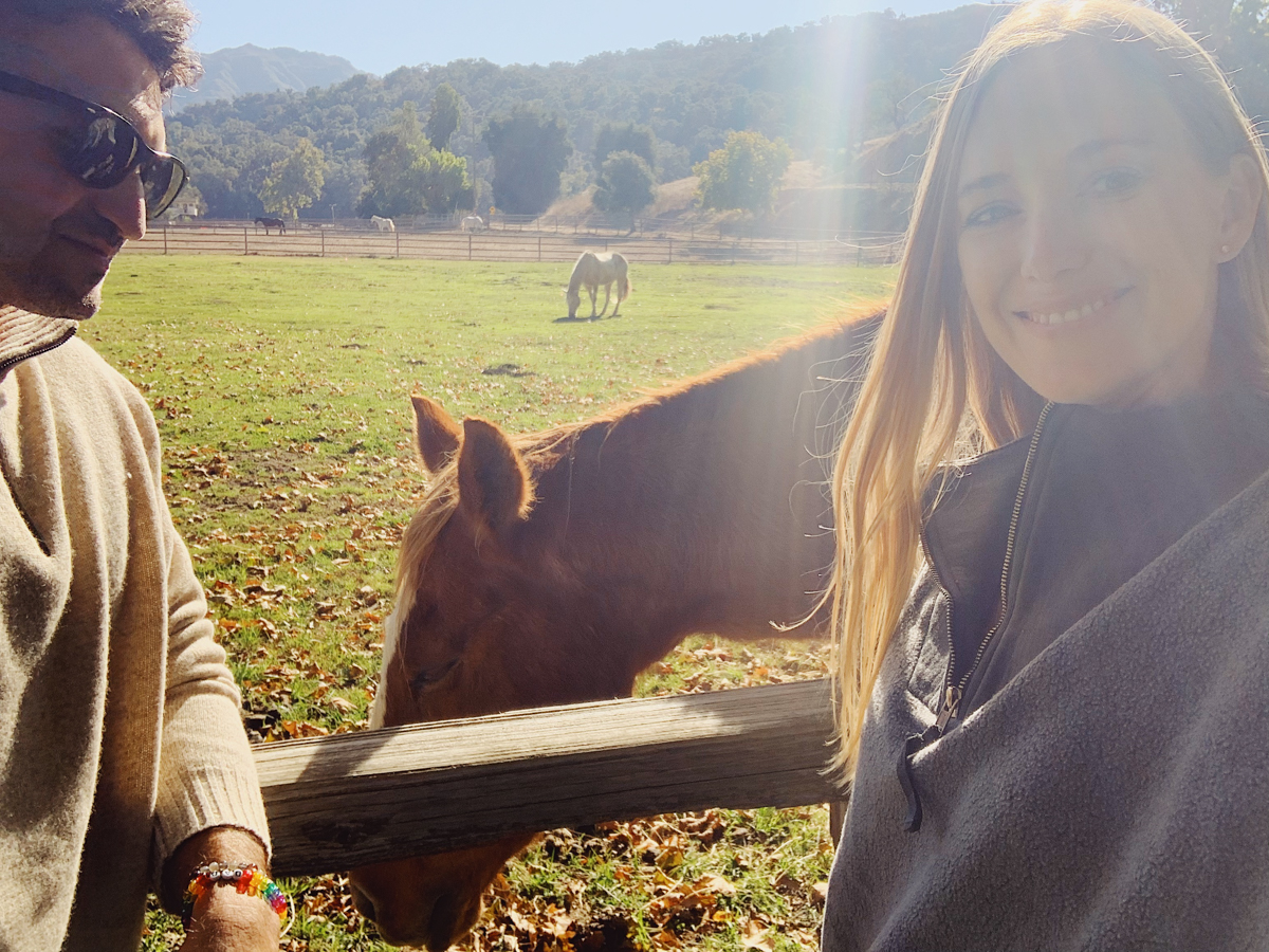 Petting horse at Alisal Guest Ranch and Resort 