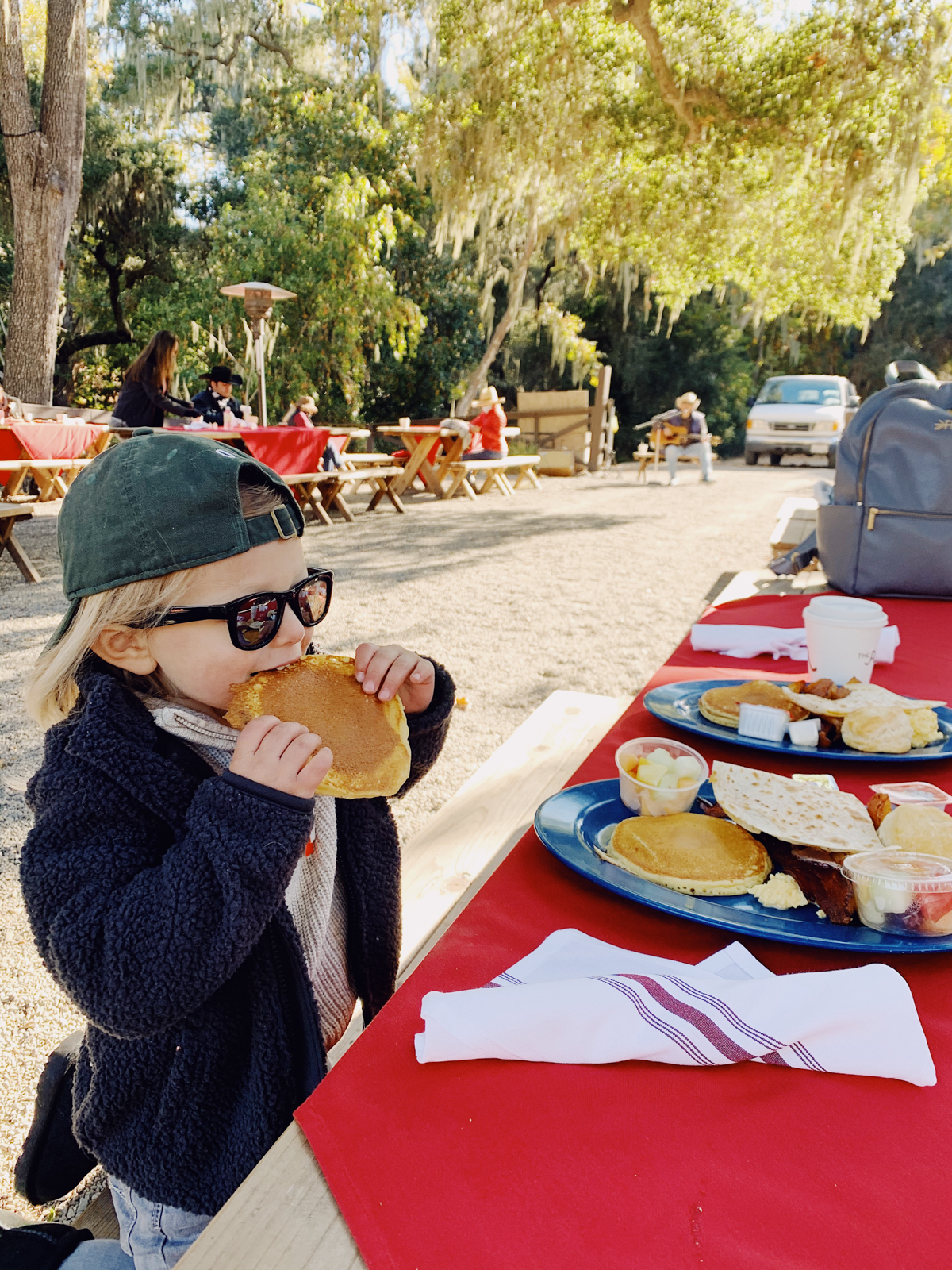 Pancake breakfast at the Old Adobe at Alisal Guest Ranch and Resort 