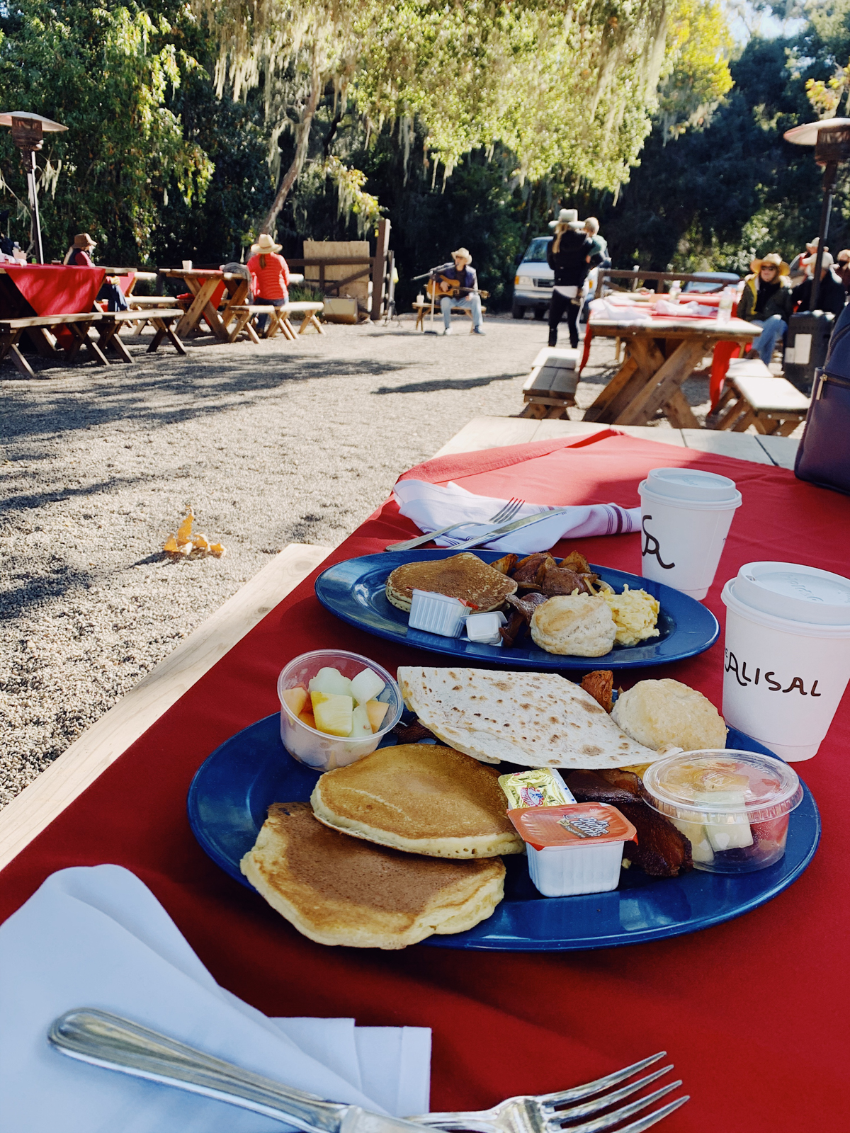 Live music at buffet breakfast at the Old Adobe at Alisal Guest Ranch and Resort 