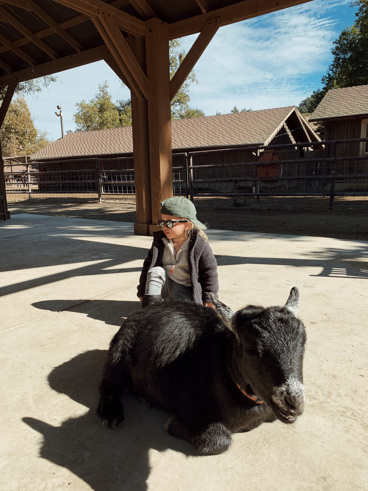 Toddler at kids Barnyard at Alisal Guest Ranch and Resort 