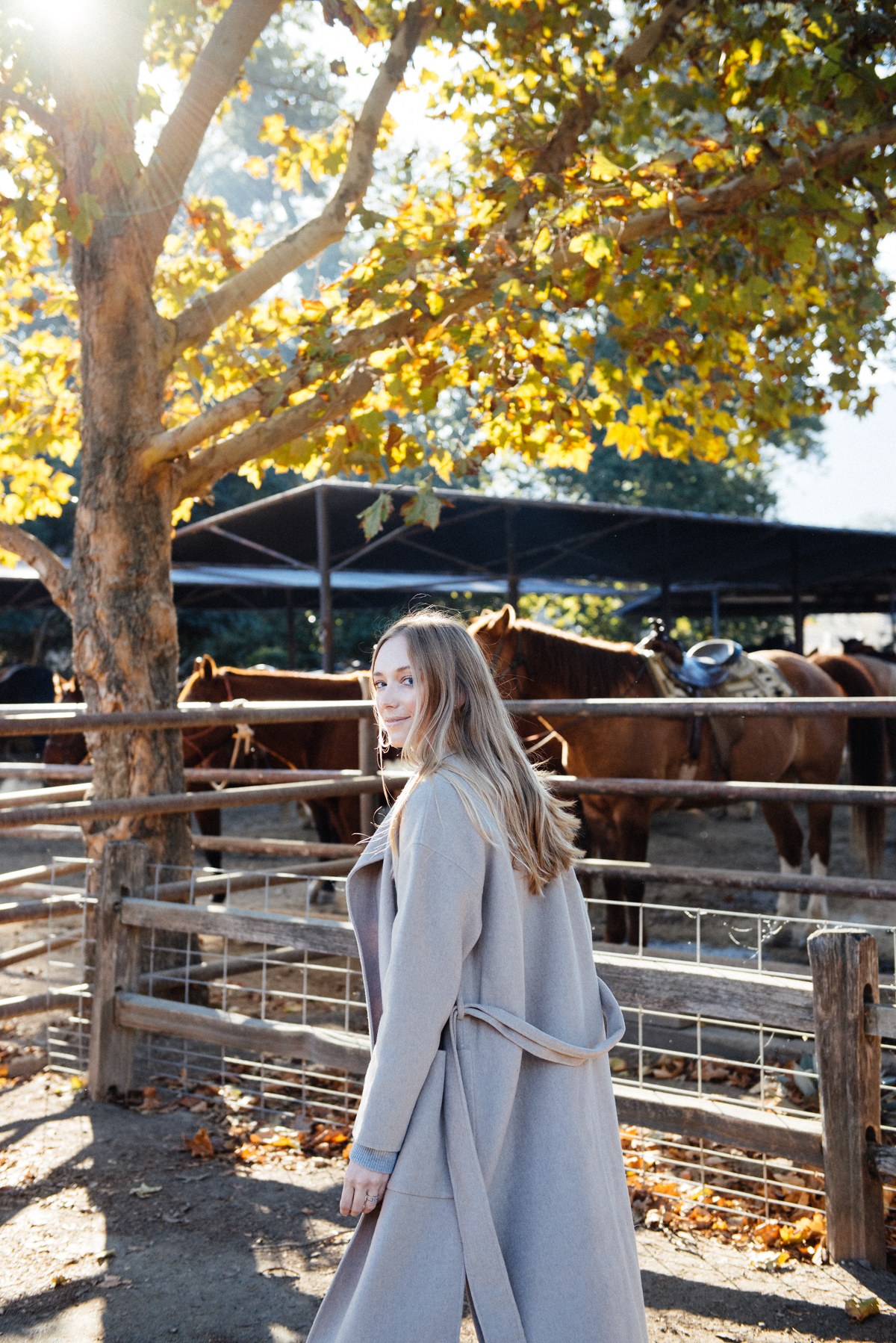 Walking by horse stables at Alisal Guest Ranch and Resort 