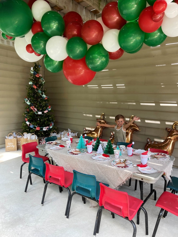 Kimberly Lapides eatsleepwear christmas themed birthday party for 4 year old