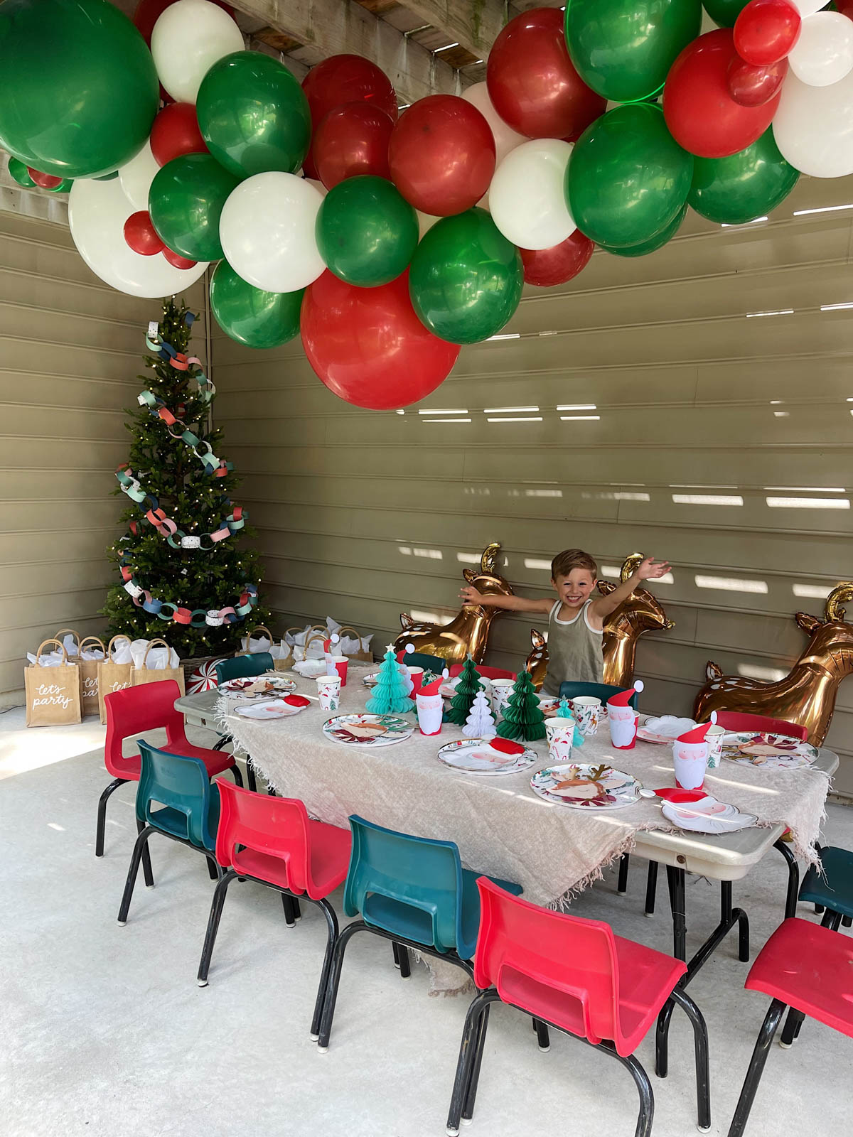 Kimberly Lapides eatsleepwear christmas themed birthday party for 4 year old